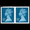 Great Britain 1988 32p greenish blue imperforate pair SGX983a