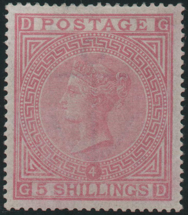 Great Britain 1882   5s. Rose (Plate 4), Mint SG134
