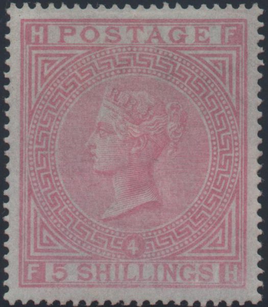 Great Britain 1882 5s. Rose (Plate 4), Mint SG130