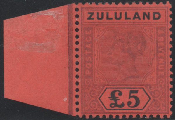 South Africa, Zululand 1894 £5 purple and black/red, Mint SG29