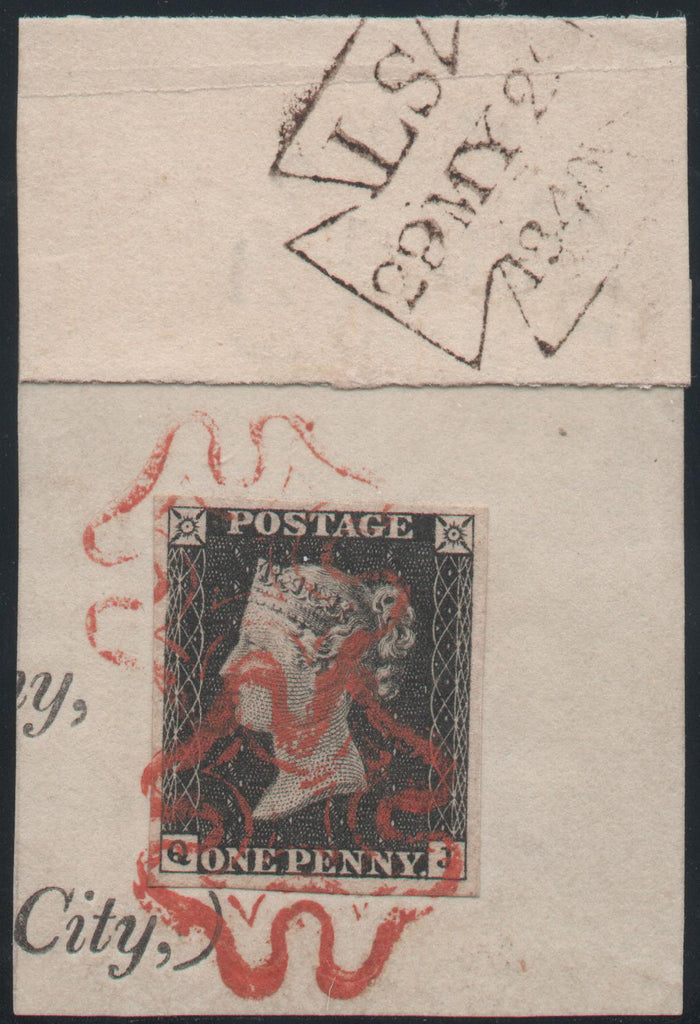 Great Britain 1840 1d intense black, Used SG1