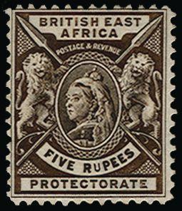 British East Africa 1896-1901 5r sepia SG79a