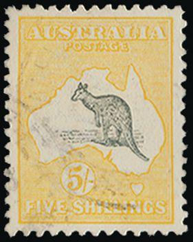 Australia 1915 5s grey and yellow SG30