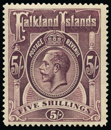 Falkland Islands 1912-20 5s maroon SG67b