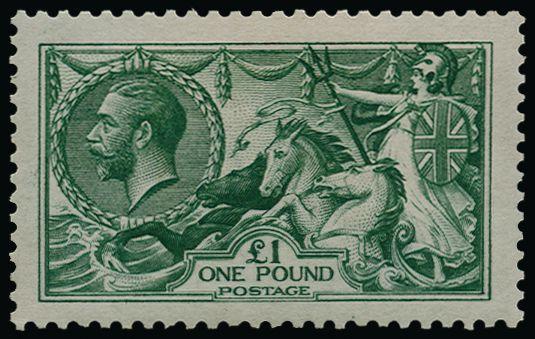 Great Britain 1913 £1 Dull blue green. SG404