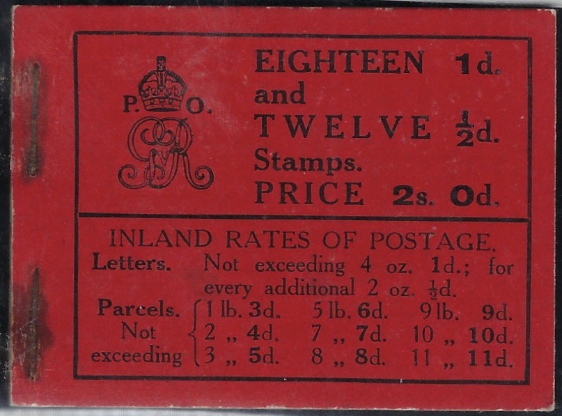 Great Britain 1912 2s black on red booklet, SGBB3.