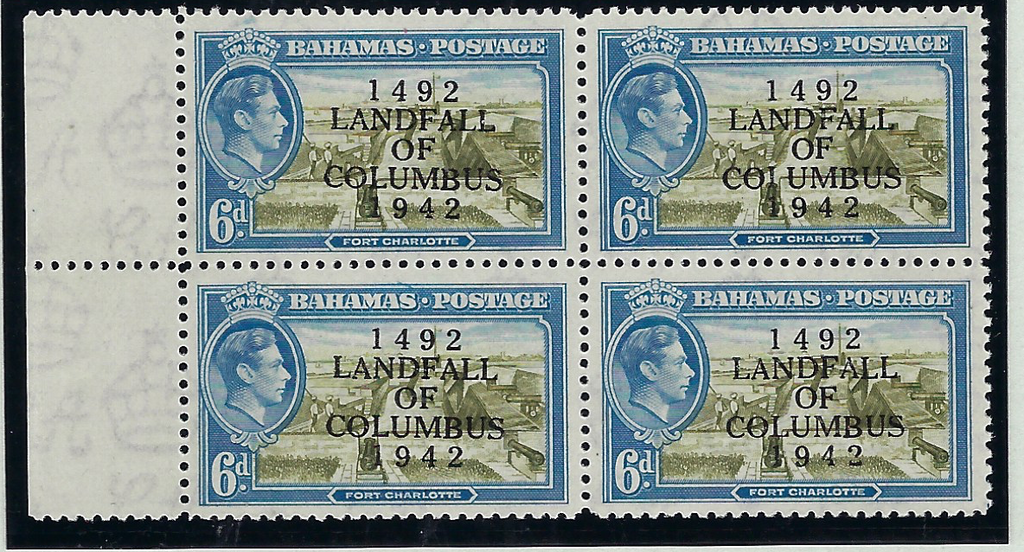 Bahamas 1942 Landfall 6d olive-green and light blue, SG169/a