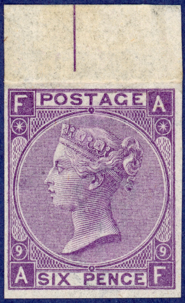 Great Britain 1869 6d mauve Plate 9 imprimatur, SG109var