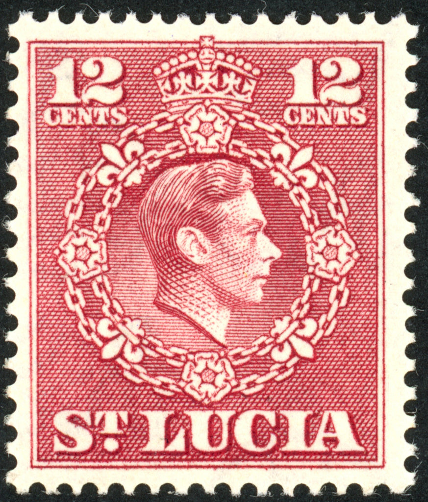 ST LUCIA 1949-50 12c claret, SG153a
