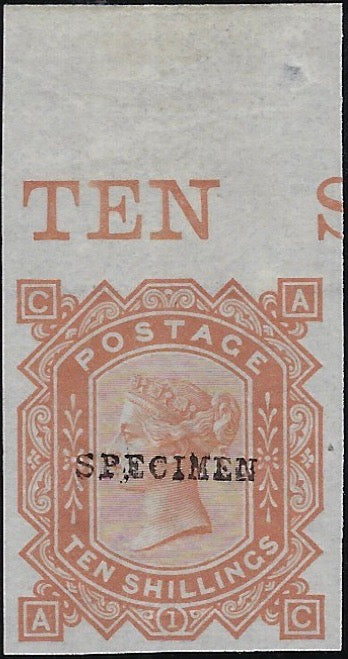 Great Britain 1878 10s colour trial, SG128var