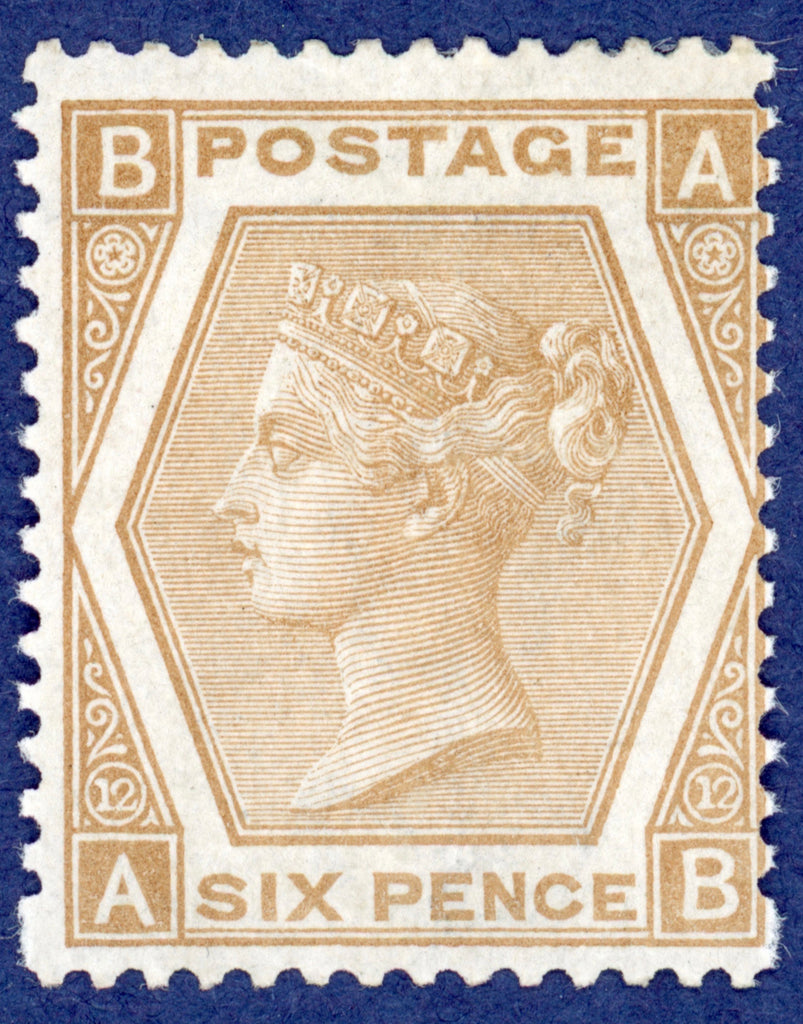 Great Britain 1872 6d Pale buff Plate 12, SG123