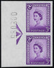 Great Britain 1958 3d Deep lilac (Isle of Man, Cream paper) Imprimaturs, SG2var