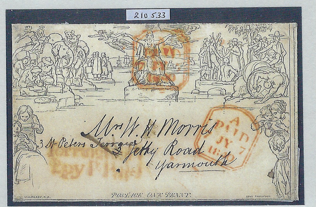 Great Britain 1840 1d Mulready lettersheet Forme 2 Stereo A18, SGME1