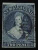 New Zealand 1862 2d deep blue (worn plate) SG39