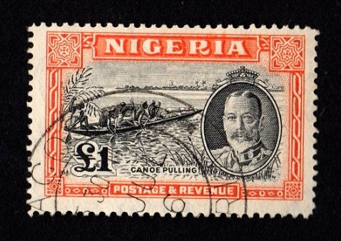 Nigeria 1936 £1 black and orange SG45