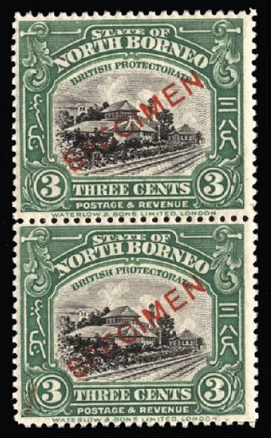 North Borneo 1909-23 3c black and green SG163s
