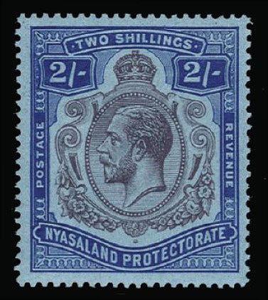 Nyasaland 1921-30 2s purple and blue/blue SG109b