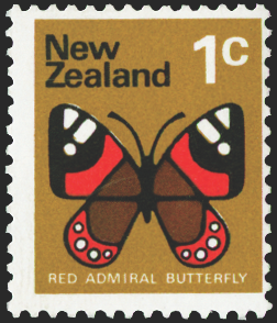 NEW ZEALAND 1973-76 1c Butterfly error, SG1008c