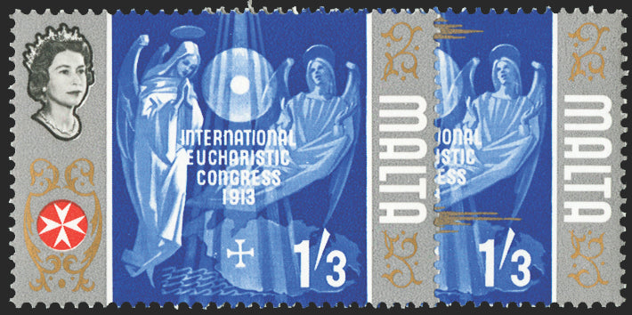 MALTA 1965-70 1s3d 'Eucharistic Congress' error, SG341a