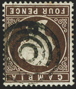 GAMBIA 1886-93 4d deep brown variety, SG31w