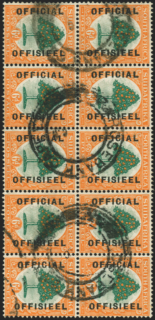 SOUTH AFRICA 1928-30 6d green and orange Official, SGO6