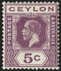 CEYLON 1912-25 5c purple variety, SG303a