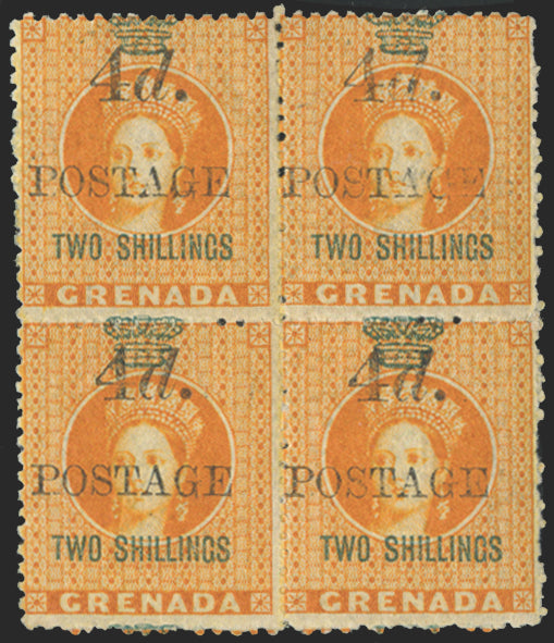 GRENADA 1888-91 4d on 2s orange, SG42