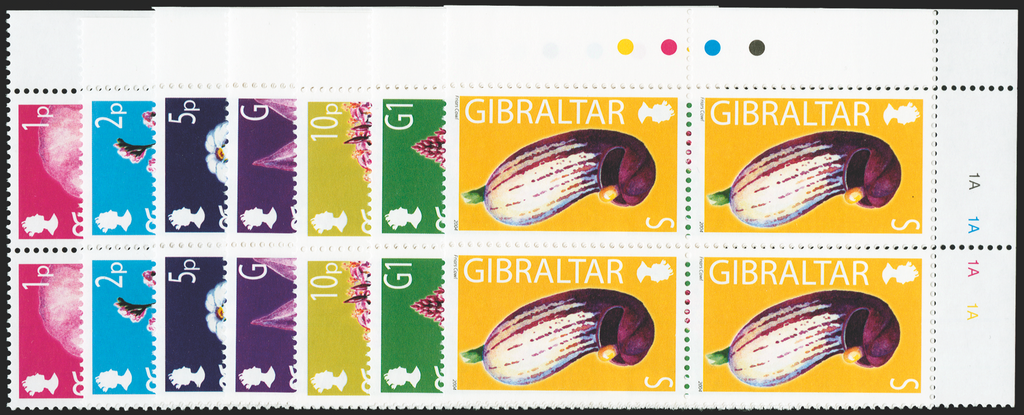 GIBRALTAR 2004-06 wild flowers set of 13 to £3, SG1094/106