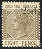 GRENADA 1888-91 2½d on 8d grey-brown, SG47d
