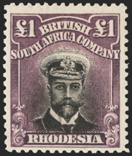 RHODESIA 1913-22 £1 black and purple, SG242