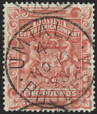 RHODESIA 1892-93 £2 rose-red, SG11