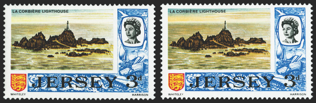 Jersey 1969 3d La Corbière Lighthouse error, SG18b