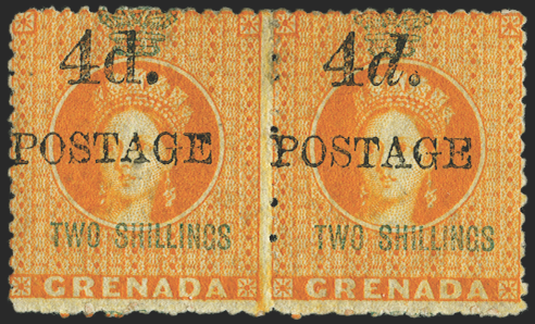 GRENADA 1888-91 4d on 2s orange, SG41a