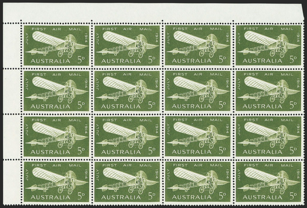 AUSTRALIA 1964 First Australian Airmail 5d olive-green (UNUSED), SG370a
