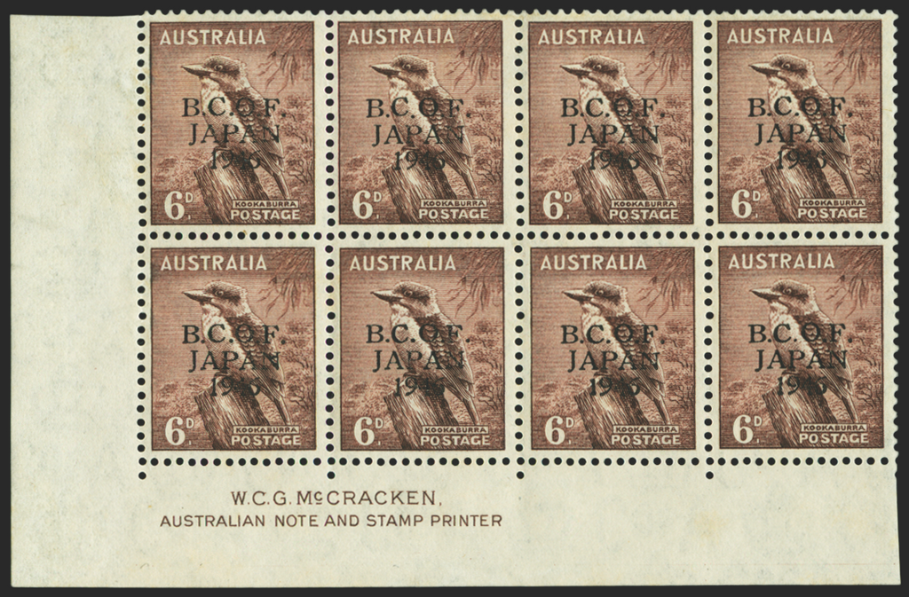 AUSTRALIA B.C.O.F. 1946-48 6d purple-brown (UNUSED), SGJ4a