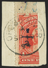 NIGER COAST 1894 '½' on left half of 1d vermilion, SG63