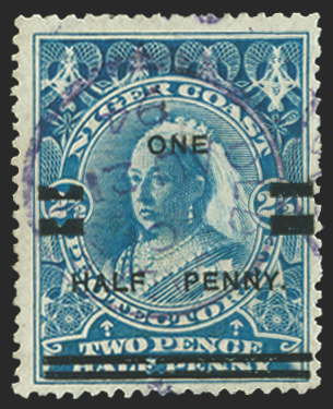 NIGER COAST 1894 ½d on 2½d blue, SG65