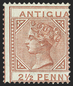 ANTIGUA 1882 2d red-brown (UNUSED), SG22var