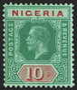 NIGERIA 1914-29 10s green and blue-green, SG11a
