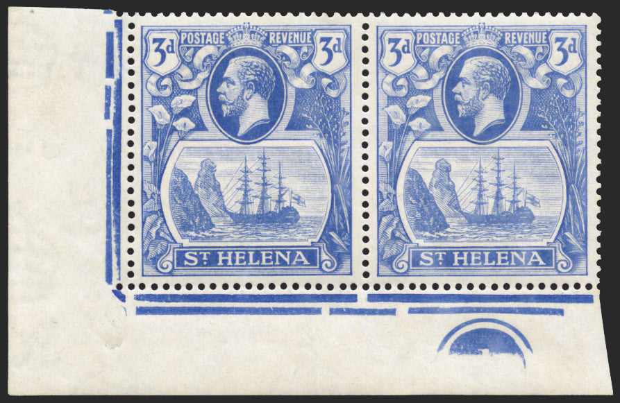 ST HELENA 1922-37 3d bright blue, variety, SG101/c