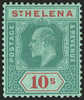 ST HELENA 1908-11 10s green and red/green, SG70