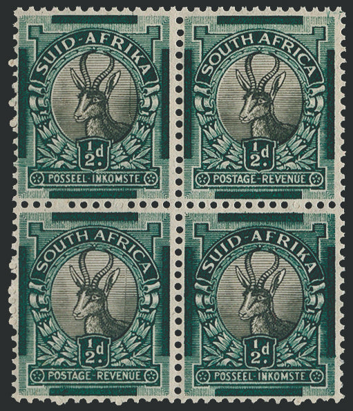 SOUTH AFRICA 1933-48 ½d grey and green variety, SG54bw