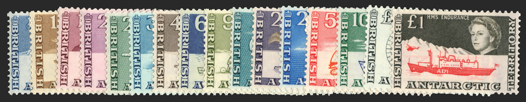 British Antarctic Territory 1963-69 set of 16 to £1 (UNUSED), SG1/15a