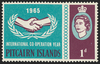 PITCAIRN ISLANDS 1965 1d ICY reddish purple and turquoise-green variety, SG51a