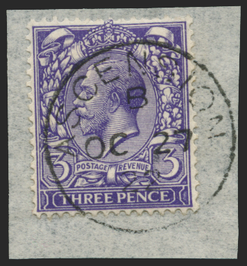 ASCENSION 1912-22 Great Britain 3d violet (CANCEL), SGZ44