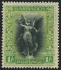 BARBADOS 1920-21 Victory 1s black and bright green (UNUSED), SG209x