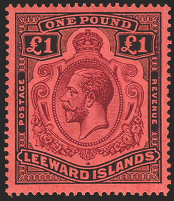 LEEWARD ISLANDS 1921-32 purple and black/red, SG80