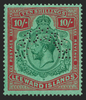 LEEWARD ISLANDS 1921-32 10s green and red/green SPECIMEN, SG79bs