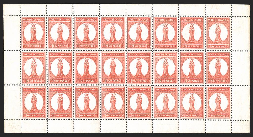 VIRGIN ISLANDS 1887-89 4d chestnut, SG35