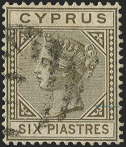 CYPRUS 1881 6pi olive-grey, SG15
